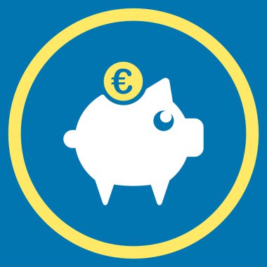 Euro kumbara simgesi yuvarlak