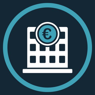 Euro şirket bina simgesini yuvarlak