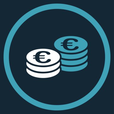 Simgesini Euro para yığınları yuvarlak