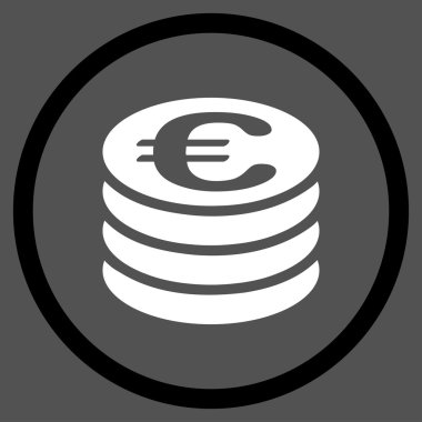 Euro sütun yuvarlak simge paralar