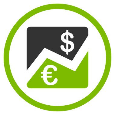 Euro ve dolar çember simge Finans