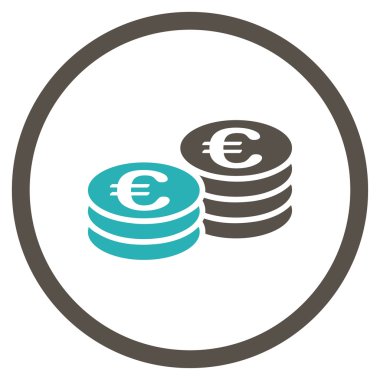 Euro para yığınları simgesini daire