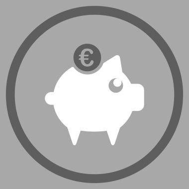 Euro kumbara simgesi yuvarlak