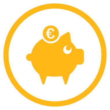 Euro kumbara simgesi yuvarlak