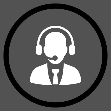 Çağrı merkezi Yöneticisi yuvarlak simgesi