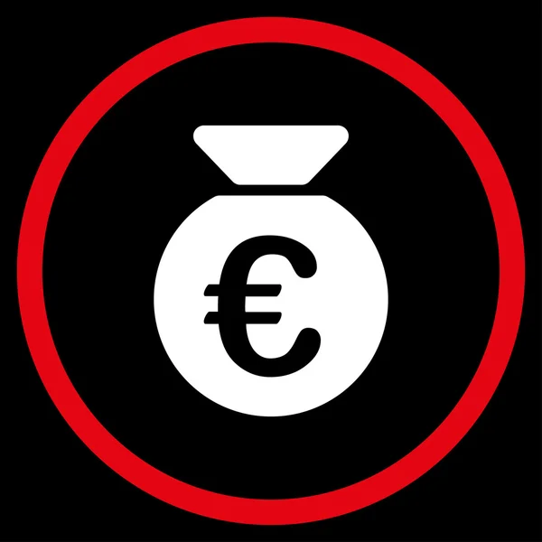 Euro bolsa de dinero circular icono — Archivo Imágenes Vectoriales