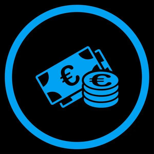 Euro-készpénz lekerekített ikon — Stock Vector