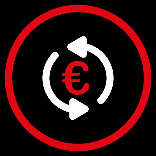 Euro evenwicht omcirkelde pictogram bijgewerkt — Stockvector