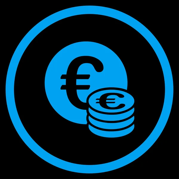 Mynt eurokontanter rundade ikonen — Stock vektor