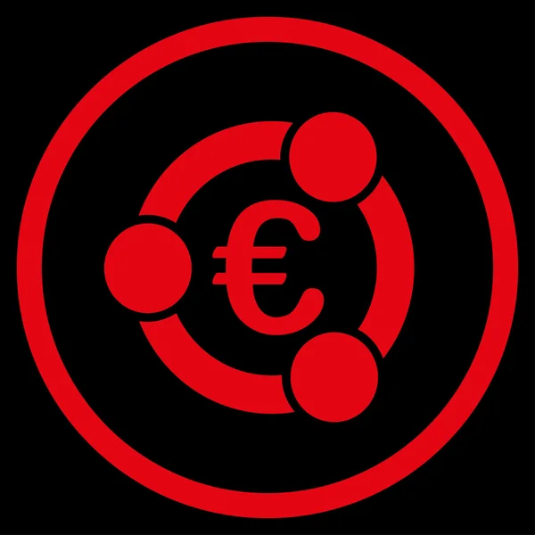 Euro spolupráce v kroužku ikona — Stockový vektor