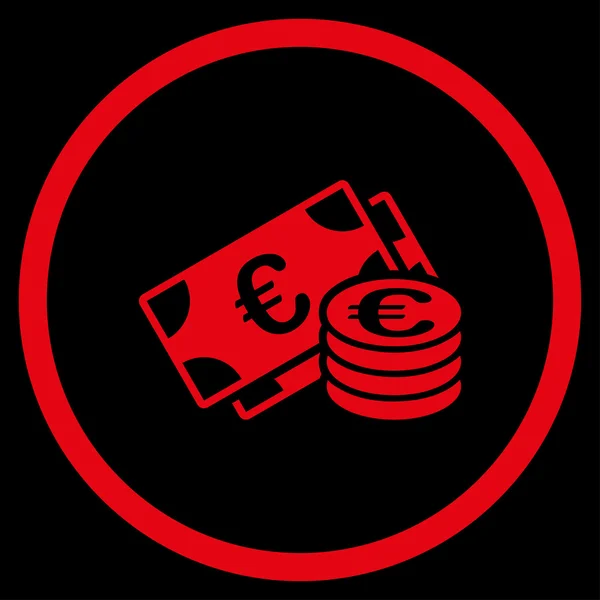 欧元现金带圆圈的图标 — 图库矢量图片