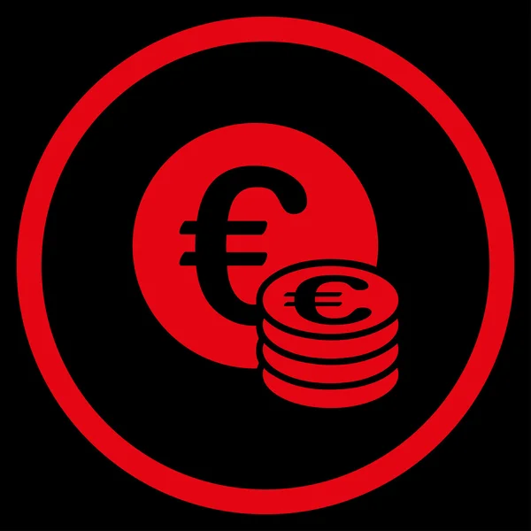 Euro monedas efectivo redondeado icono — Archivo Imágenes Vectoriales