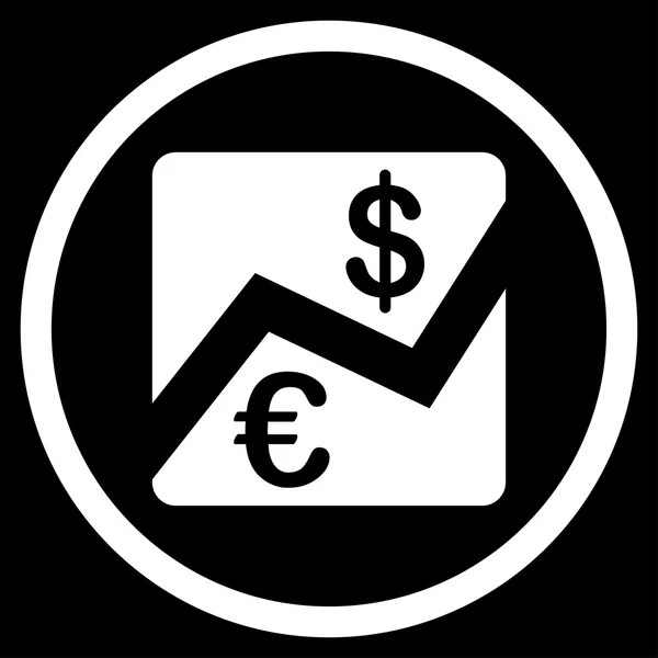 Euro And Dollar Finance Rounded Icon — Stock Vector