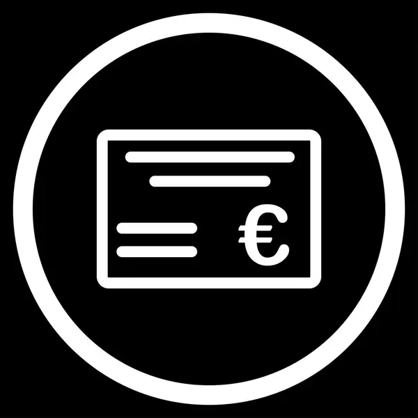 Euro Assegno Icona arrotondata — Vettoriale Stock