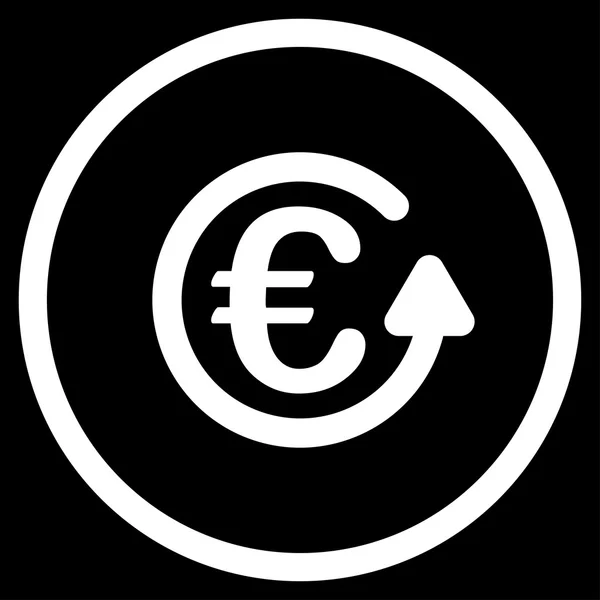 Euro Chargeback Ícone arredondado — Vetor de Stock