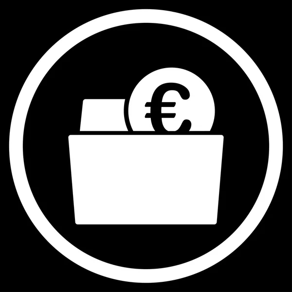 Euro pénztárca bekarikázott ikon — Stock Vector