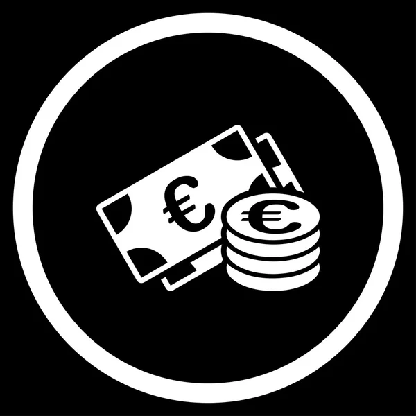 Euro-Bargeld eingekreist — Stockvektor