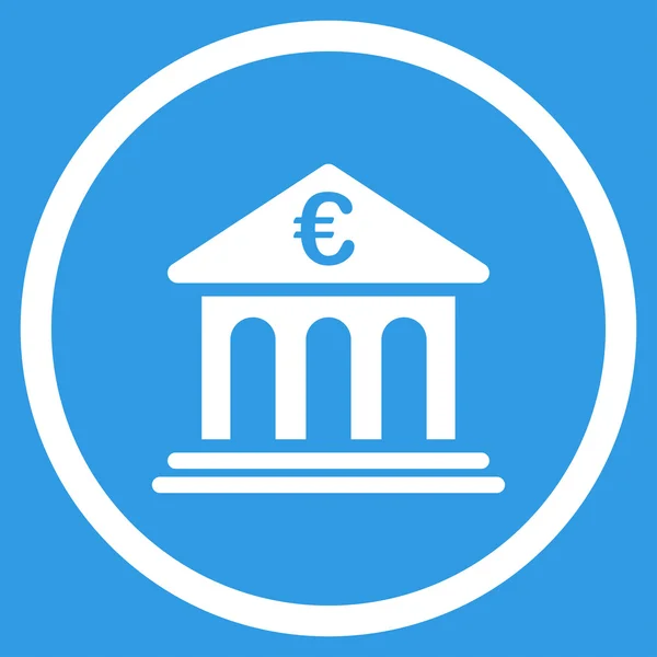 Bank van de eurozone omcirkelde pictogram — Stockvector