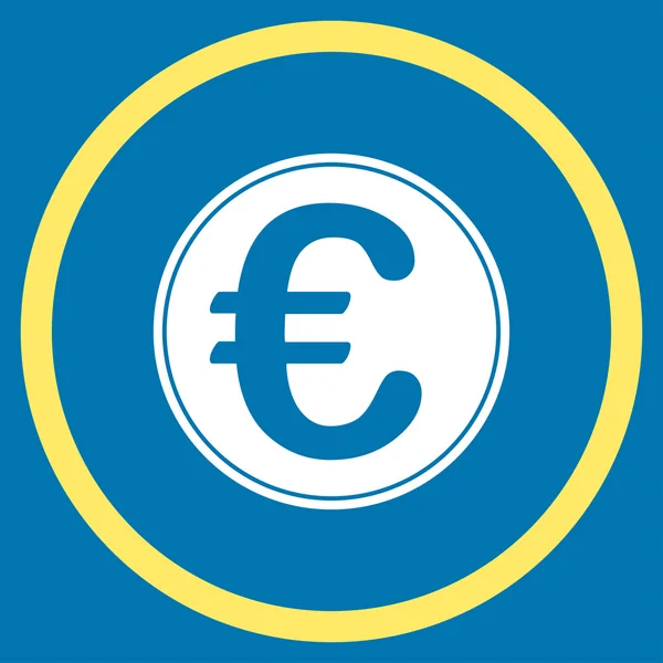 Euromunt afgerond pictogram — Stockvector