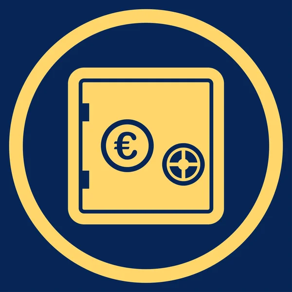 Euro veilig afgeronde pictogram — Stockvector