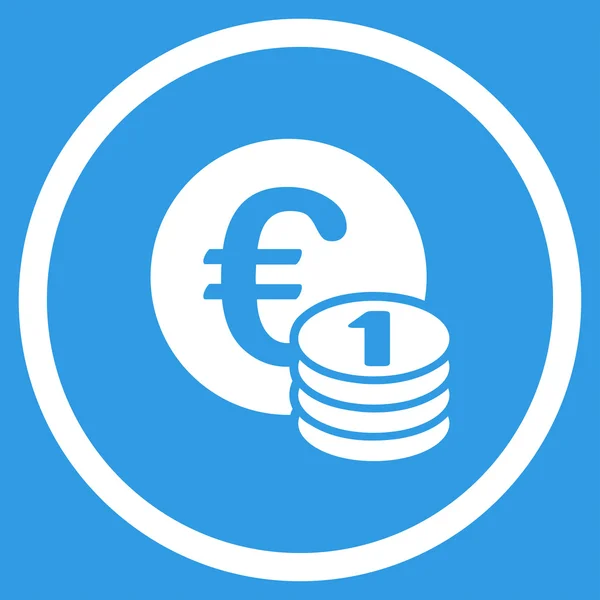En Euro mynt Stack rundade ikonen — Stock vektor