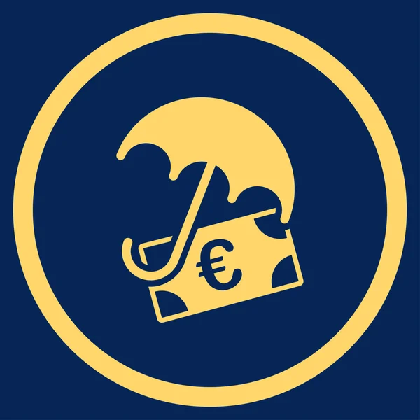 Euro pénzügyi védelem bekarikázott ikon — Stock Vector
