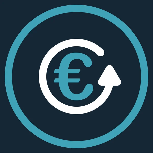 Euro Chargeback Icona cerchiata — Vettoriale Stock