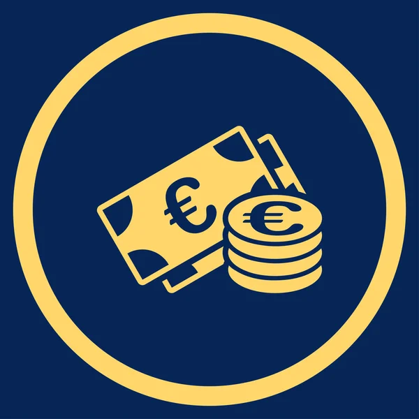 Euro Cash omcirkelde pictogram — Stockvector