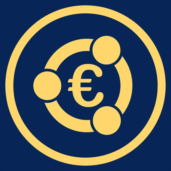 Euro Colaboração Rounded Icon —  Vetores de Stock