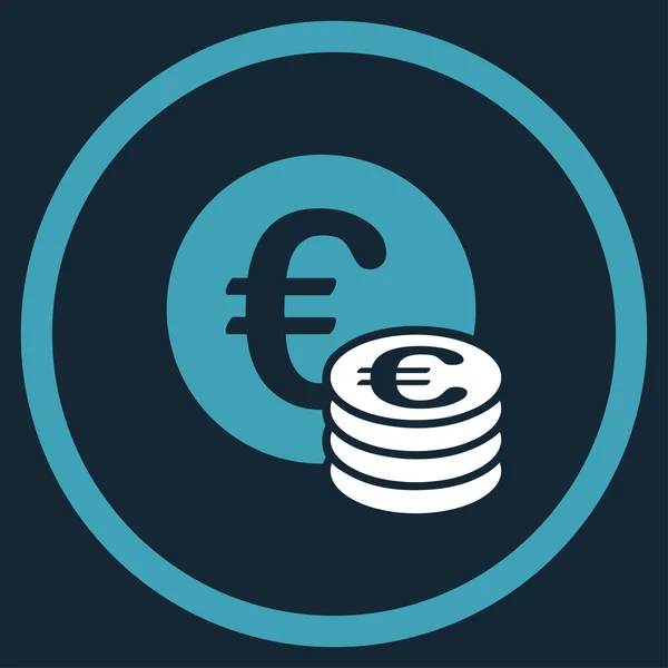 Euro Coins Cash Circled Icon - Stok Vektor