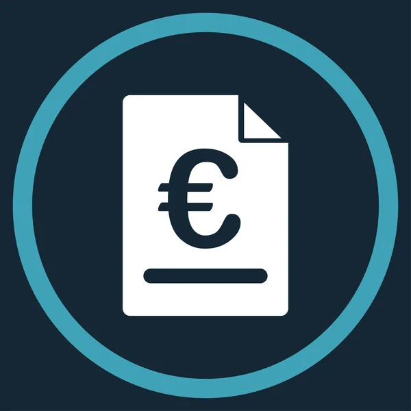 Euro factuur afgeronde pictogram — Stockvector