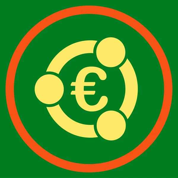 Євро співпраці округлі значок — стоковий вектор