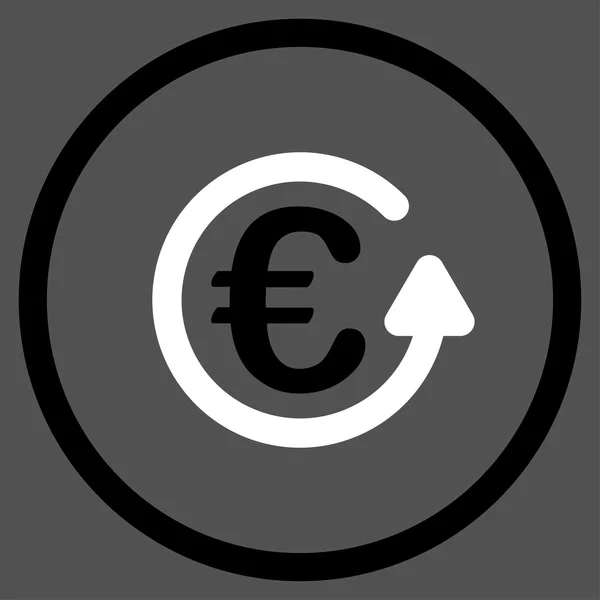 Euro Chargeback Ícone circulado —  Vetores de Stock