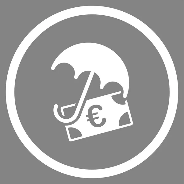 Euro pénzügyi védelem lekerekített ikon — Stock Vector