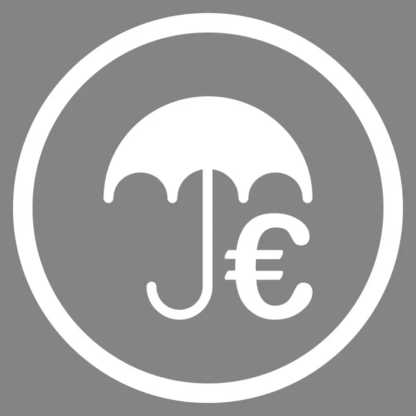 Euro esernyő lekerekített ikon — Stock Vector