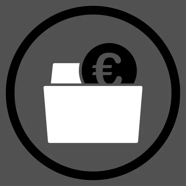 Euro peněženka zaoblená ikona — Stockový vektor