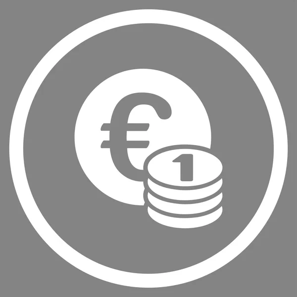 Ein-Euro-Münzstapel rundes Symbol — Stockvektor