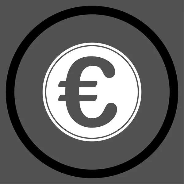 Moneta Euro Icona arrotondata — Vettoriale Stock