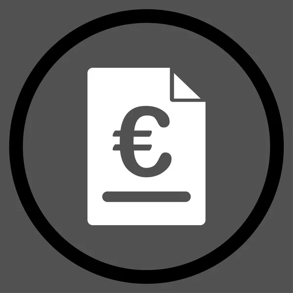 Euro számla bekarikázott ikon — Stock Vector