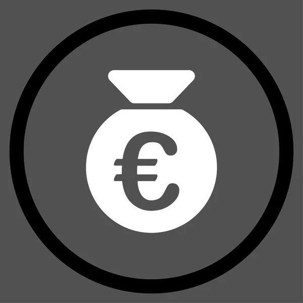 Euro dinheiro saco arredondado ícone —  Vetores de Stock
