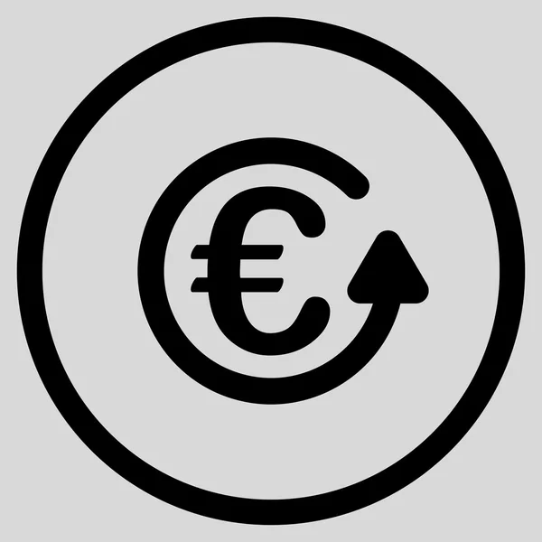 Euro vyúčtování v kroužku ikona — Stockový vektor
