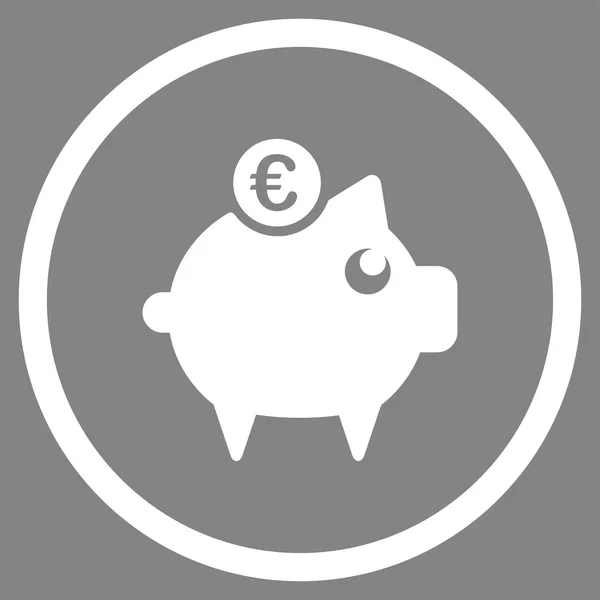 Euro-Sparschwein rundete Symbol ab — Stockvektor
