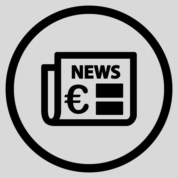 Euro Newspaper Rounded Icon — Stock Vector