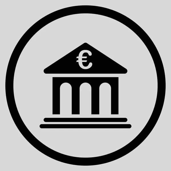 Euro Bank Icona arrotondata — Vettoriale Stock