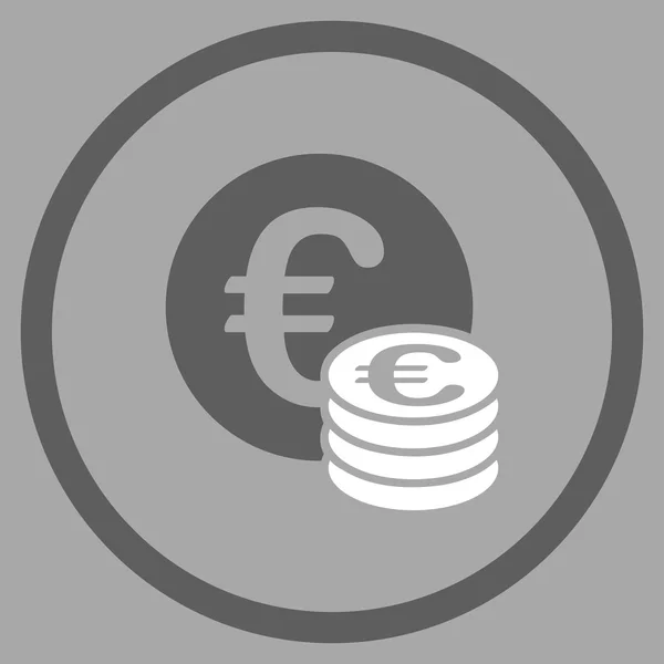Euromynt Cash inringade ikonen — Stock vektor