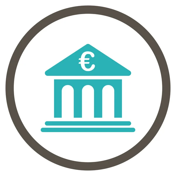 Bank van de eurozone afgerond pictogram — Stockvector