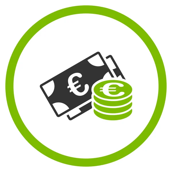 Euro efectivo redondeado icono — Archivo Imágenes Vectoriales