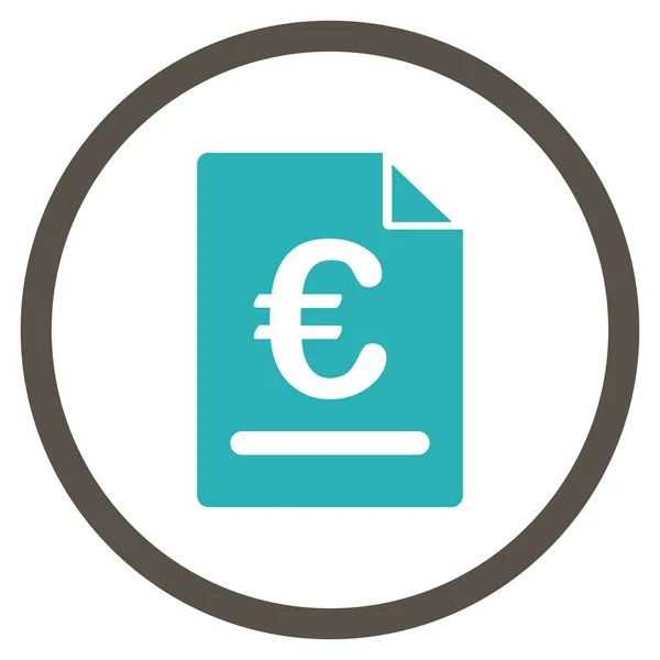 Euro Invoice Rounded Icon — Stock Vector