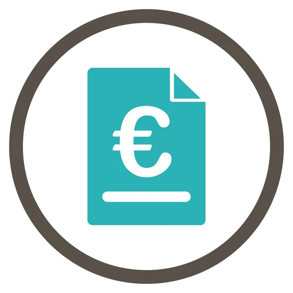 Euro factuur afgeronde pictogram — Stockvector