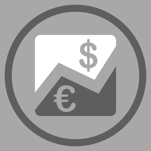 Euro e Dollaro Finanza Icona cerchiata — Vettoriale Stock